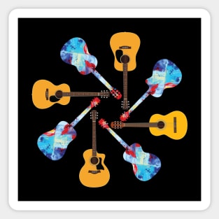 Circular Pattern of Natural Acoustic Guitars Sticker